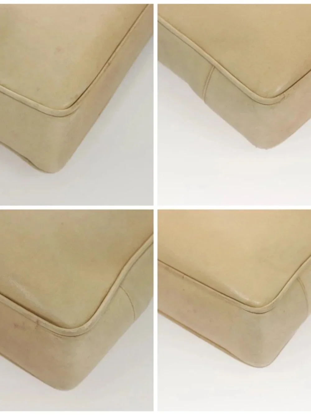 CHANEL COCO Mark Shoulder Bag Lamb Skin Beige Gold CC Auth BA1376